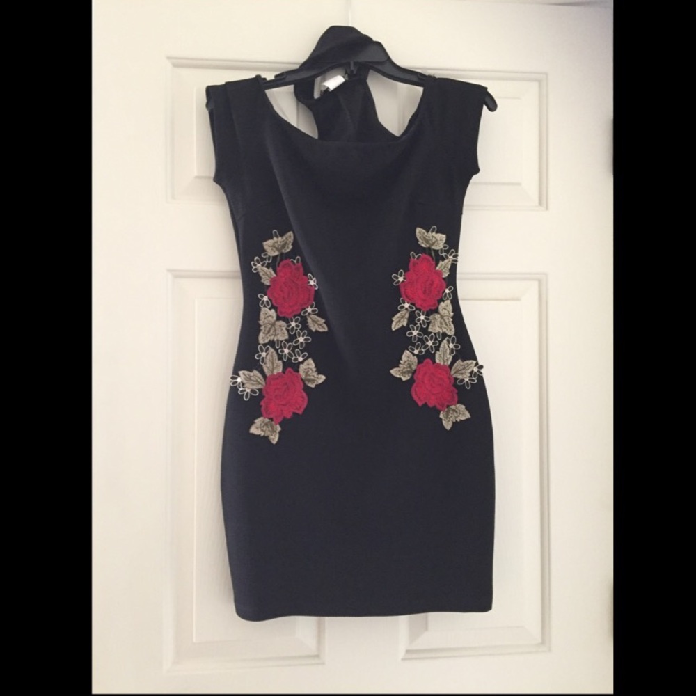 Bodycon Dress with Roses